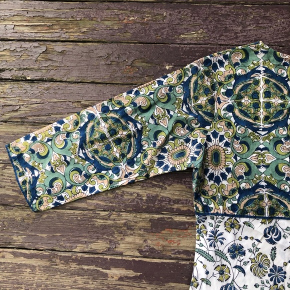 Kilol Floral Midi Dress Wooden Button Back Handkerchief Hem S - Picture 10 of 12